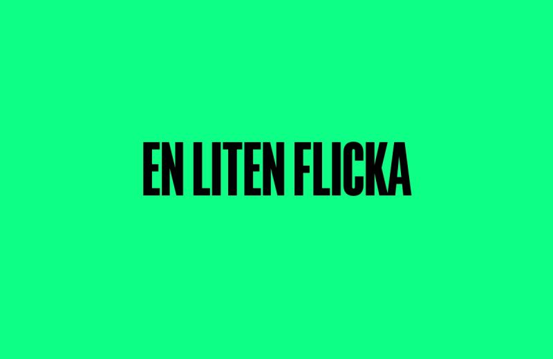 Text med ordet "En liten flicka" centrerat på grön bakgrund