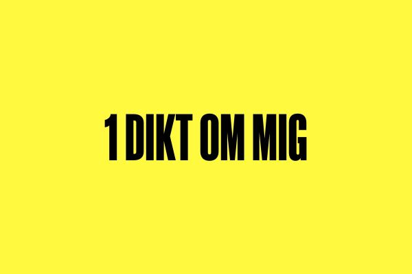 Poesi: 1 dikt om mig