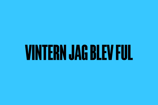 Poesi: Vintern jag blev ful